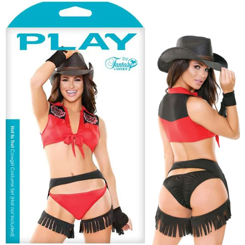 Fantasy Lingerie Play Hot To Trot Cowgirl Costume Set M/L